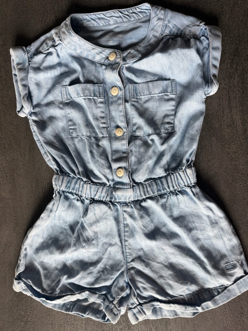 Vineyard Vines Light Blue Denim-Look Romper
